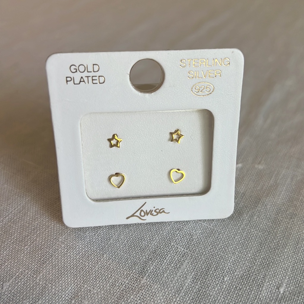 Lovisa Gold Plated Heart And Star Earring Set 15$